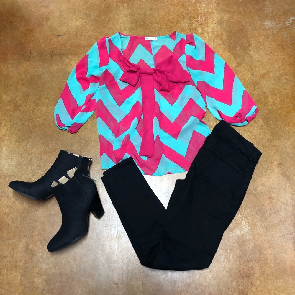 Chevron bow shirt